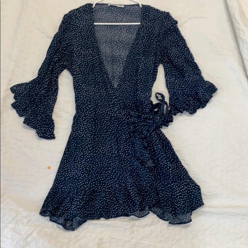 Wrap polka dot dress